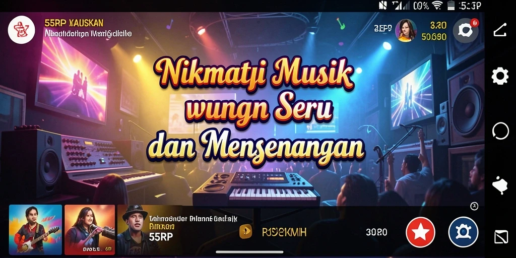 Tampilan gameplay musik yang interaktif dan menarik di 55RP.