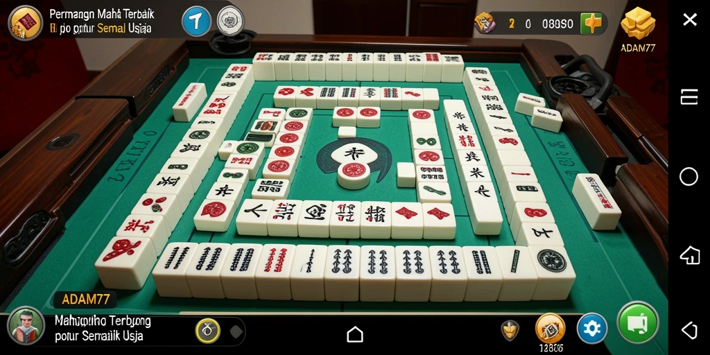 Tampilan gameplay Mahjong yang seru dan interaktif di ADAM77.