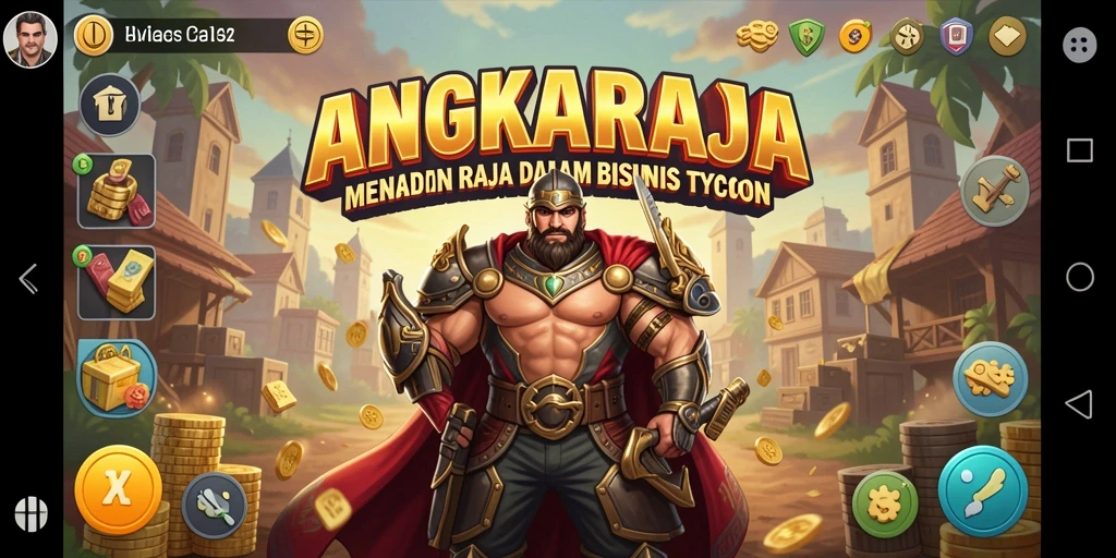 Tampilan gameplay <strong>ANGKARAJA</strong> yang menampilkan banyak pilihan bisnis.