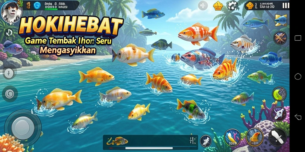 Gameplay HOKIHEBAT yang menegangkan saat menangkap ikan.