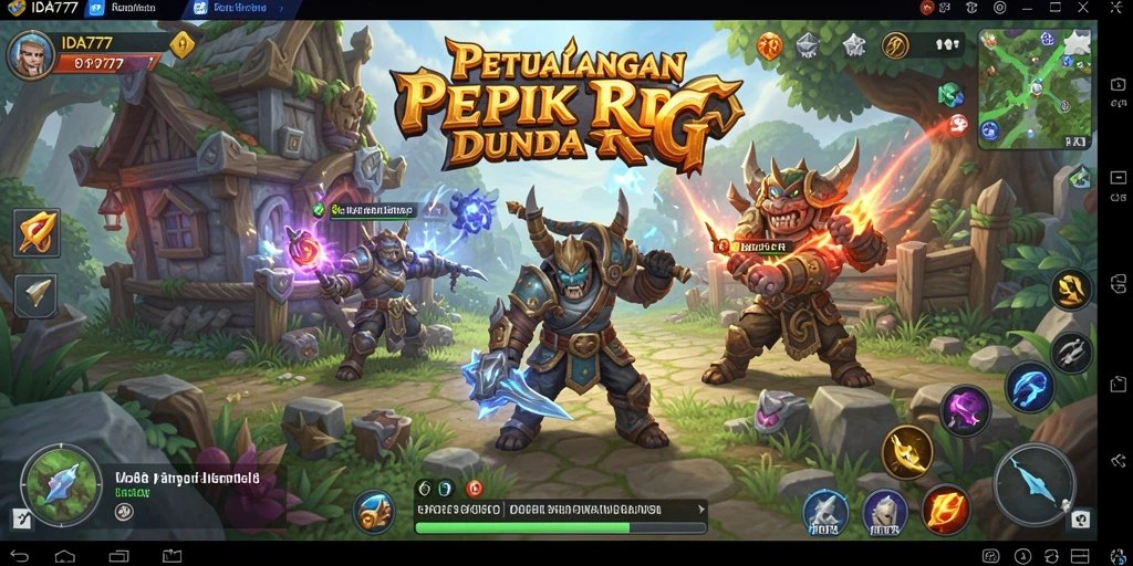 Tampilan gameplay seru dalam IDA777 dengan aksi petualangan RPG.