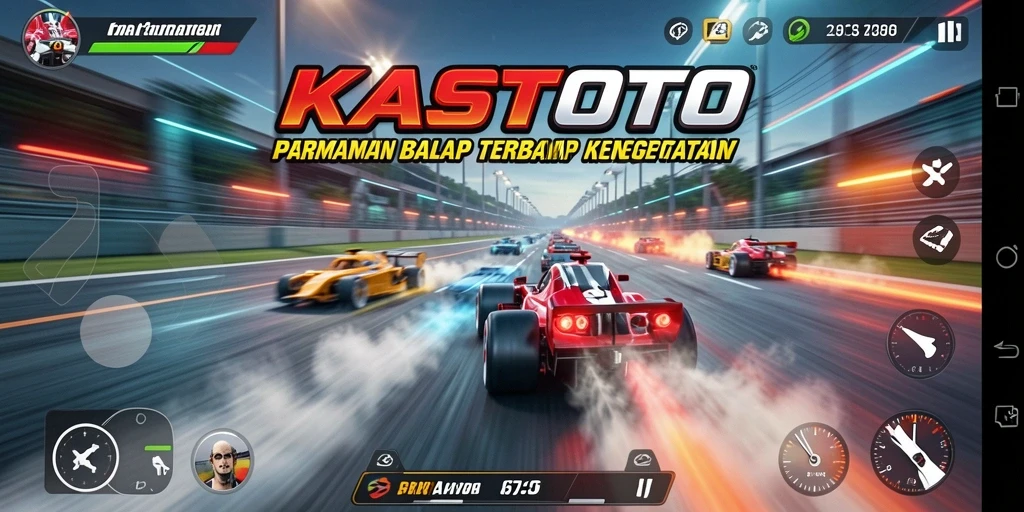 Gameplay balap KASTOTO yang menegangkan dan penuh aksi.