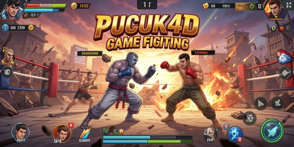 Tangkapan layar gameplay PUCUK4D menampilkan aksi pertarungan yang intens.