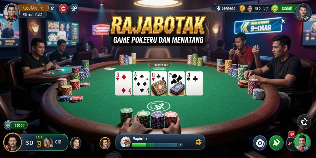 Screenshot gameplay Poker RAJABOTAK yang menarik dan penuh strategi.