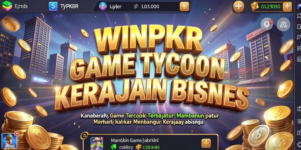 Screenshot gameplay WINPKR menunjukkan aktivitas mengelola bisnis dengan seru.